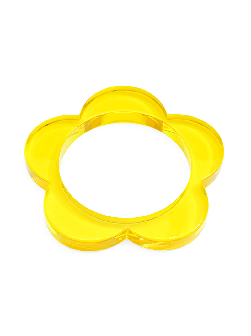 Lucite Flower Bangle Bracelet