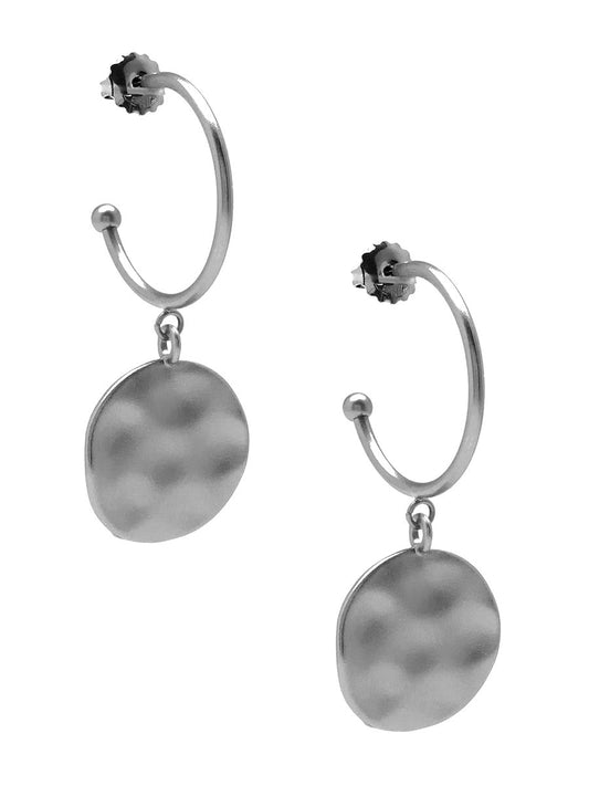 Medallion Charm Hoop Earring