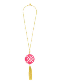 Circle Scroll Tassel Necklace