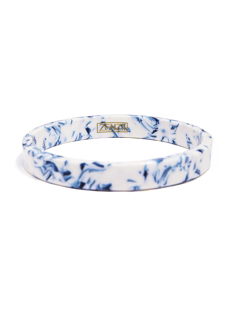 Blue Marbled Acetate Bangle