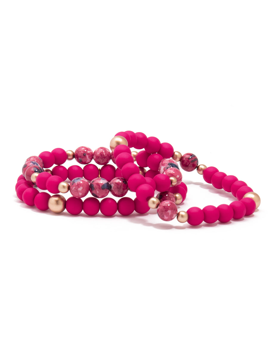 Nora Three Strand Beaded Bracelet