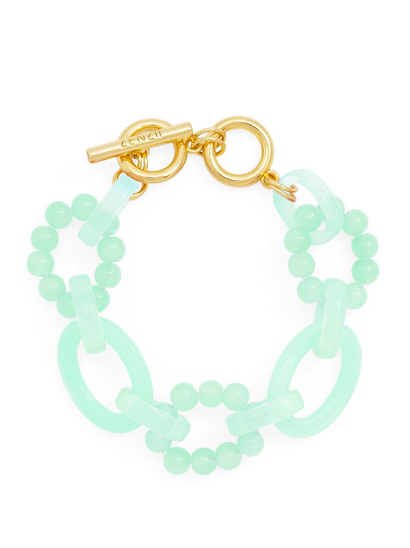 Celina Glass Beaded Link Toggle Bracelets | Fashion ZENZII Jewelry