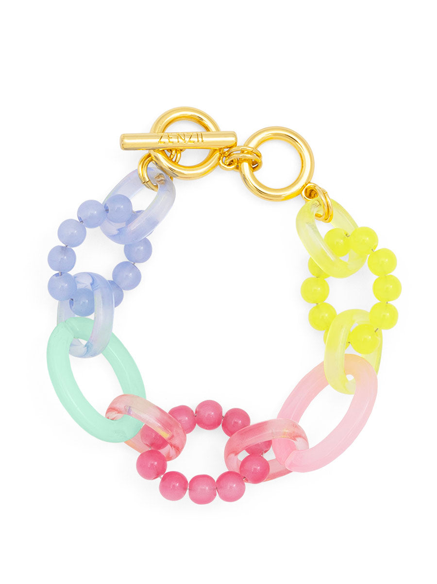 Celina Glass Beaded Link Toggle Bracelets | Fashion ZENZII Jewelry