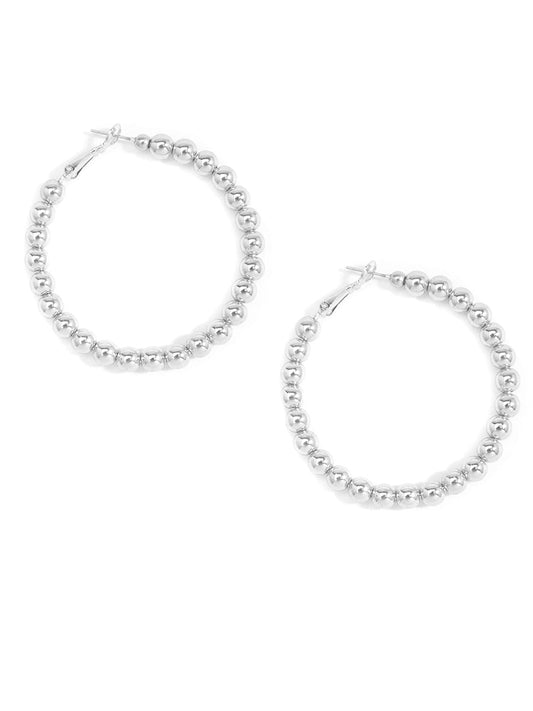 Metal Beaded Hoop Earring