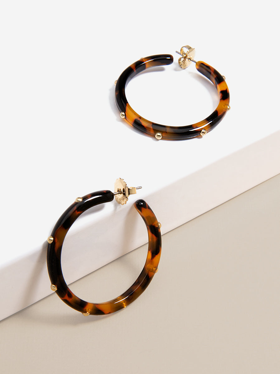 Tortoise Studded Hoop Earring