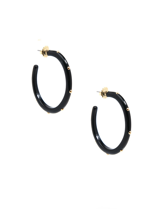 Tortoise Studded Hoop Earring