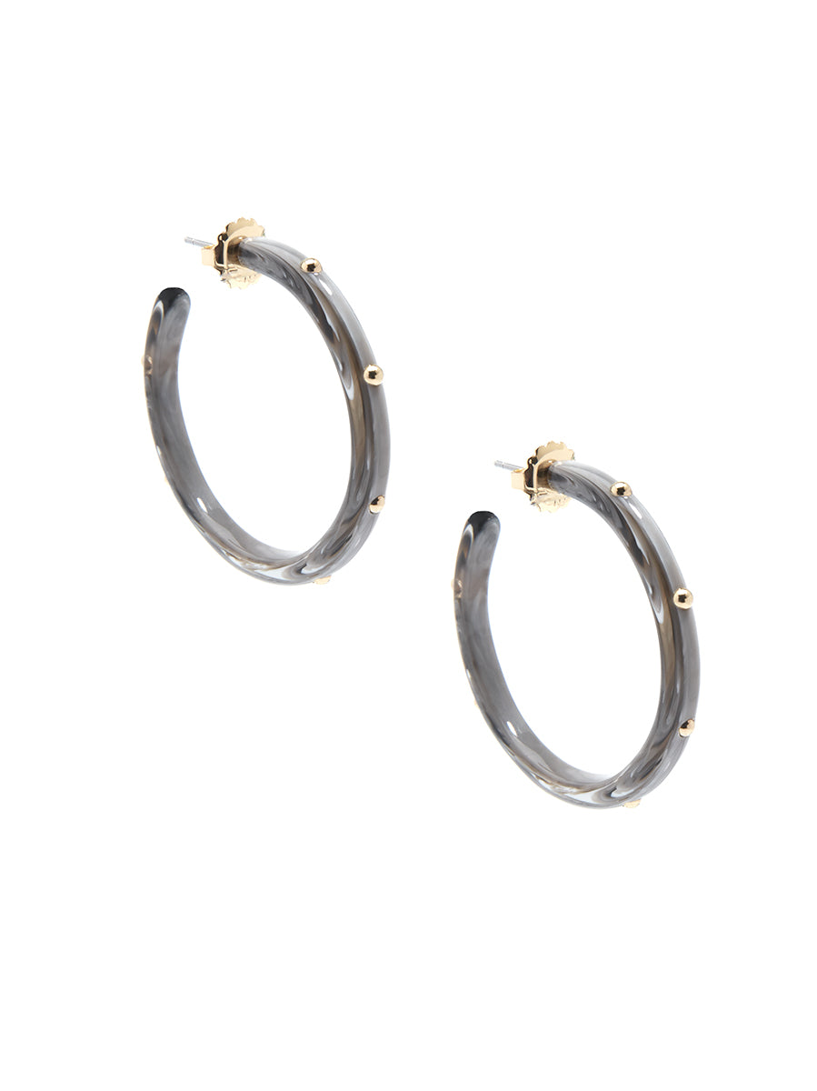 Tortoise Studded Hoop Earring