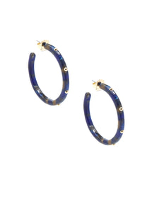 Tortoise Studded Hoop Earring