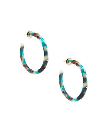 Tortoise Studded Hoop Earring