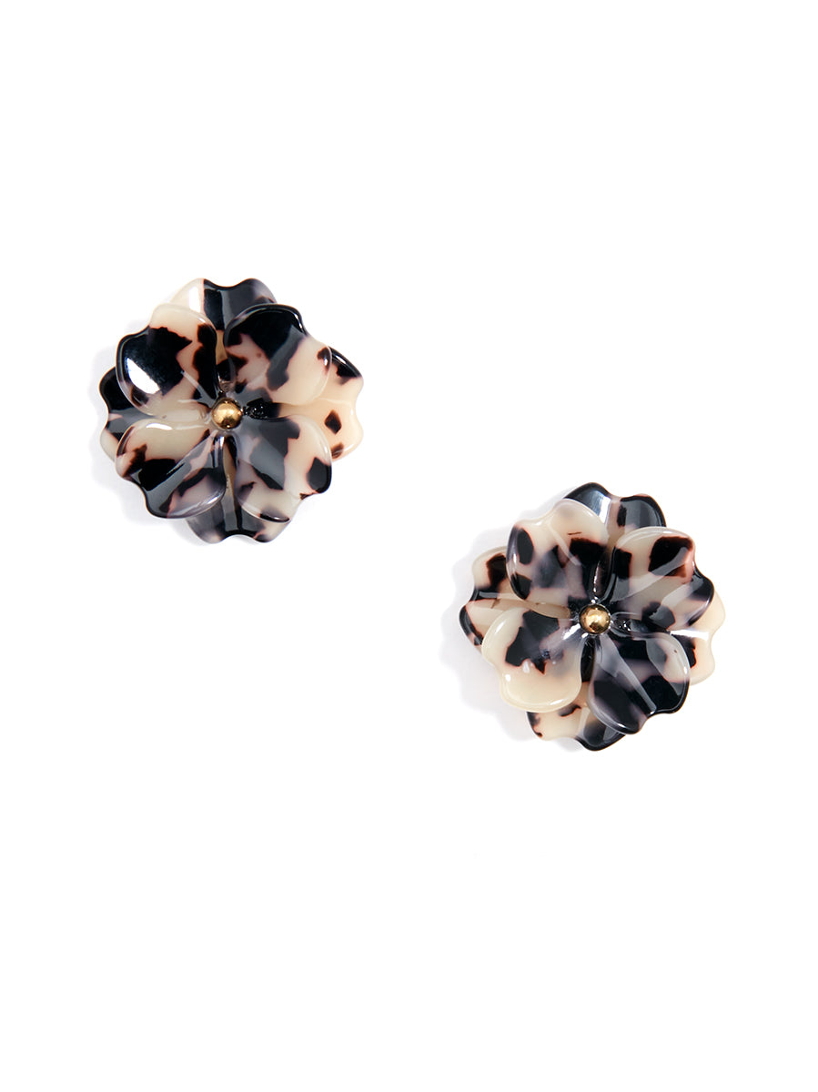 Tortoise Peony Earring