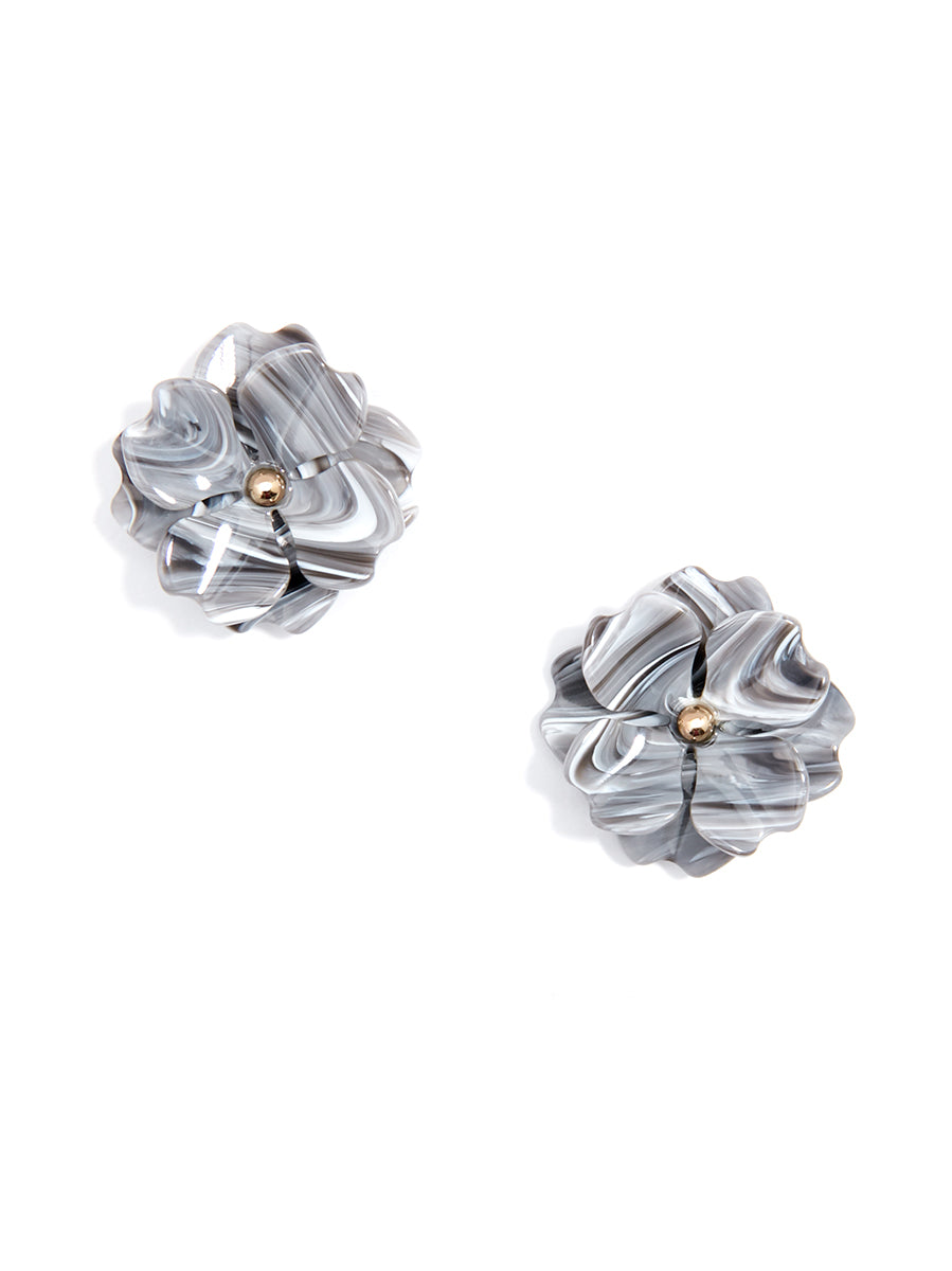 Tortoise Peony Earring