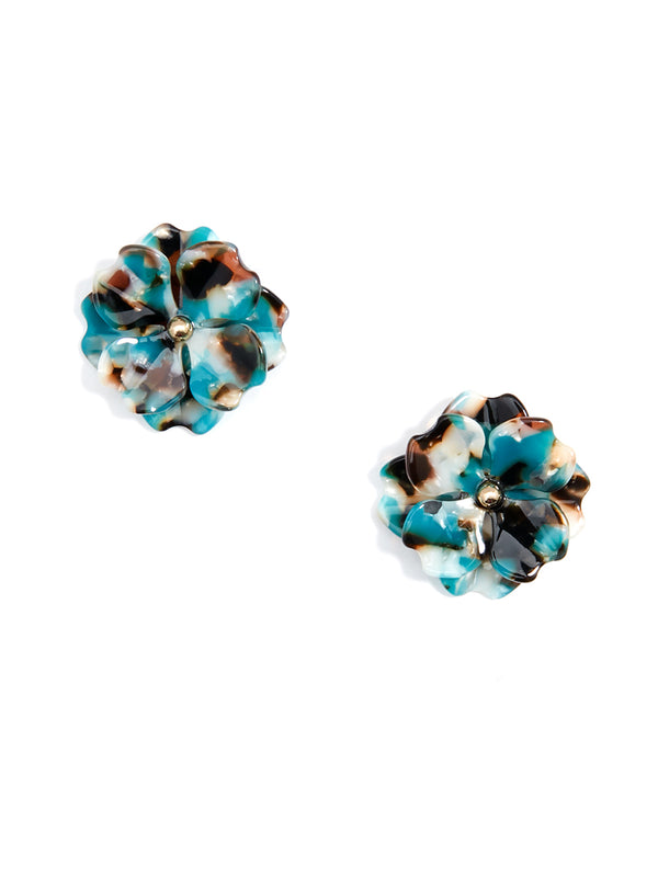 Tortoise Peony Earring