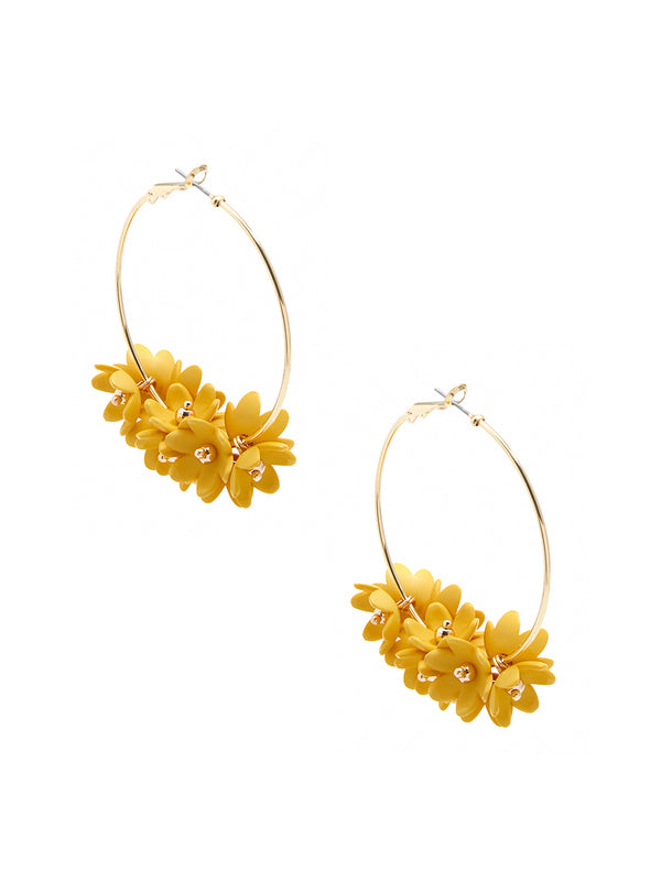 Petite Petals Hoop Earring