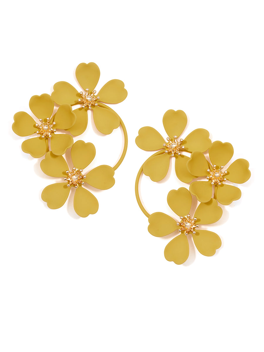 Daisy Drop Hoop Earring