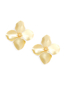 Matte Metallic Flower Statement Earring