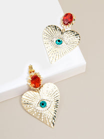 Celestial Heart Crystal Drop Earring