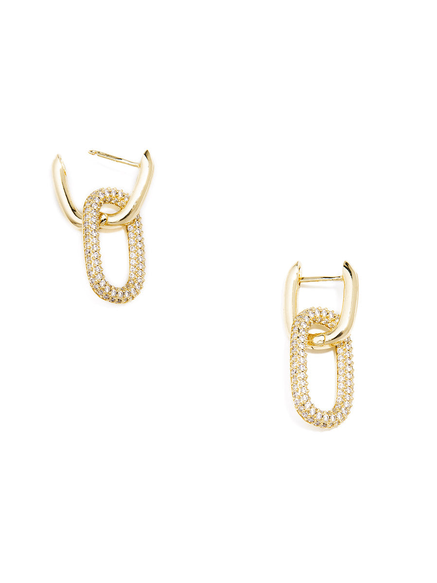 Athena Crystal Link Drop Earring