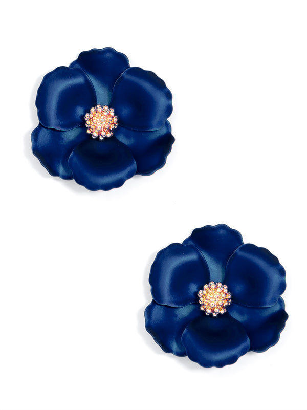 Amelia Metallic Flower Stud Earring