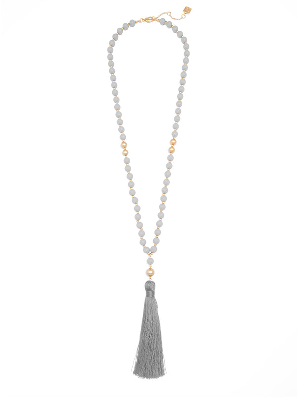 Faye Beaded Tassel Necklace