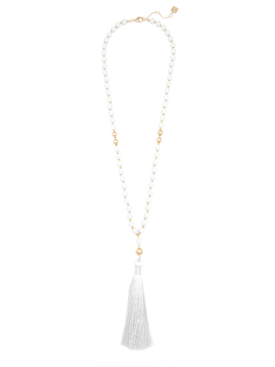 Faye Beaded Tassel Necklace