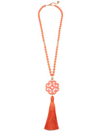 Jade Pendant Tassel Necklace