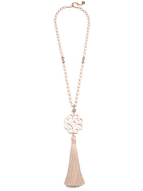 Jade Pendant Tassel Necklace