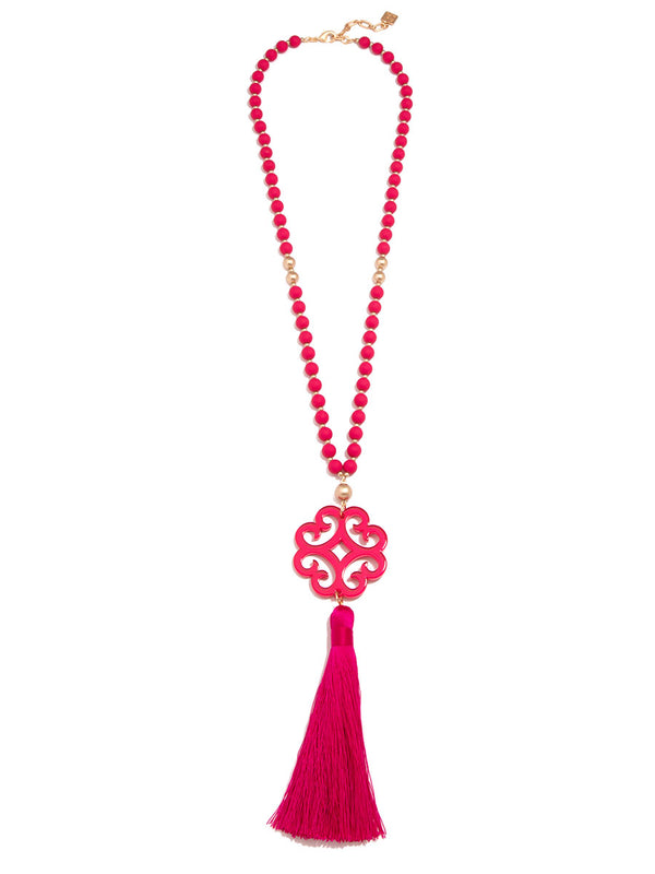 Jade Pendant Tassel Necklace