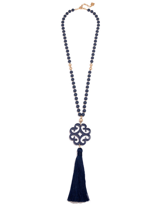 Jade Pendant Tassel Necklace