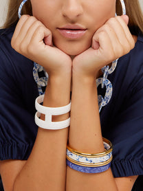 Blue Marbled Acetate Bangle