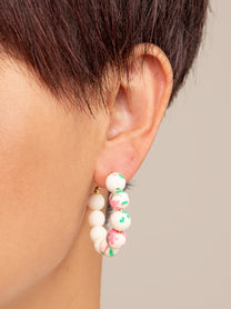 Nora Small Beaded Hoop Earring