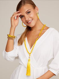 Faye Beaded Tassel Necklace