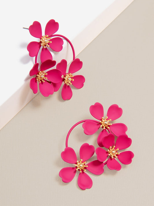 Daisy Drop Hoop Earring