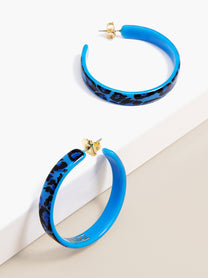 Leopard Print Hoop Earring