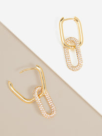 Athena Crystal Link Drop Earring