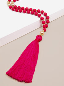 Faye Beaded Tassel Necklace